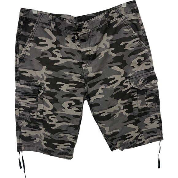 Camo Cargo‎ Shorts Gray Casual Outdoor Utility Shorts Size 38 Ring of Fire - Picture 1 of 14